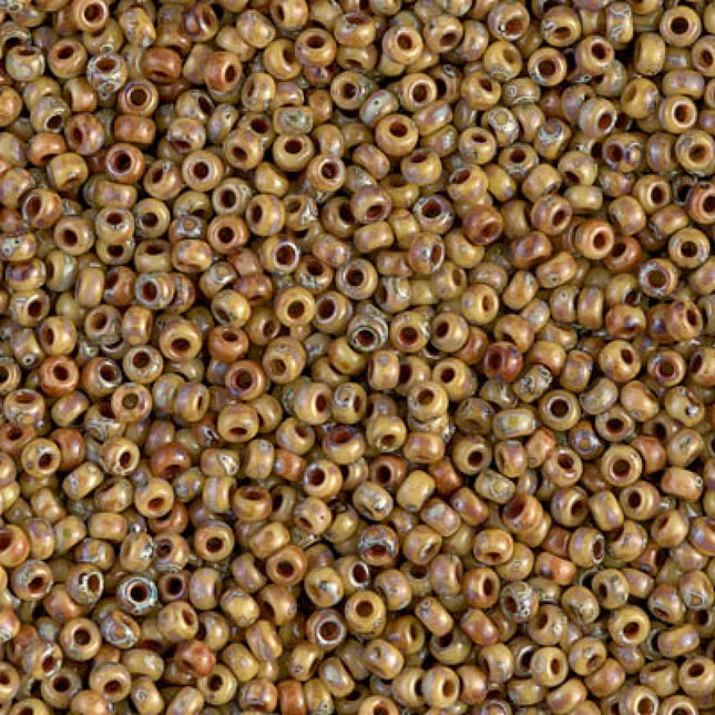 Miyuki 11/0 Seed Beads - 11-4517 - Opaque Brown Picasso