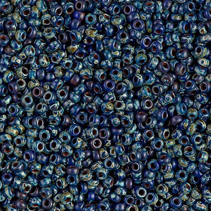 Miyuki 11/0 Seed Beads - 11-4518 - Opaque Cobalt Picasso