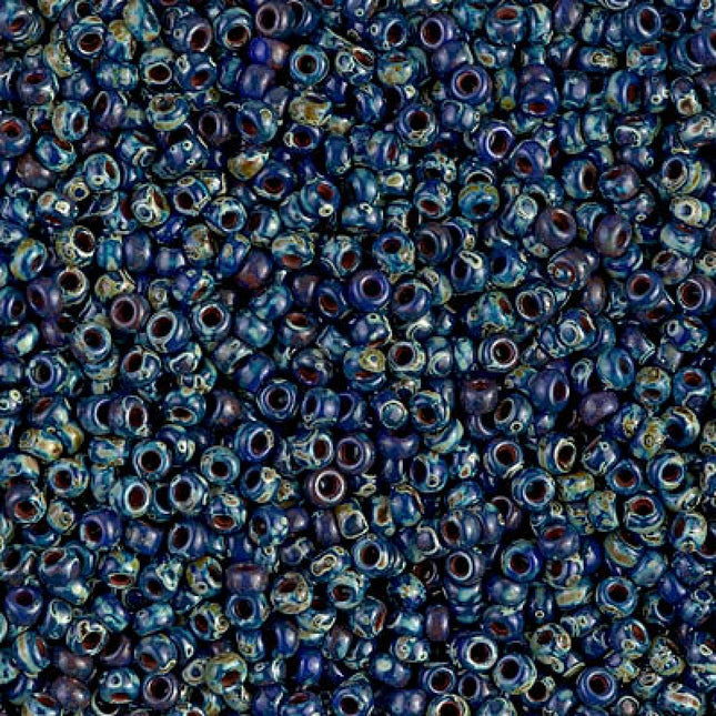 Miyuki 11/0 Seed Beads - 11-4518 - Opaque Cobalt Picasso