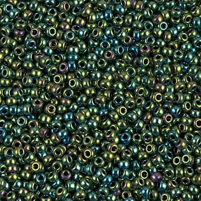 Miyuki 11/0 Seed Beads - 11-0468 - Metallic Green Iris