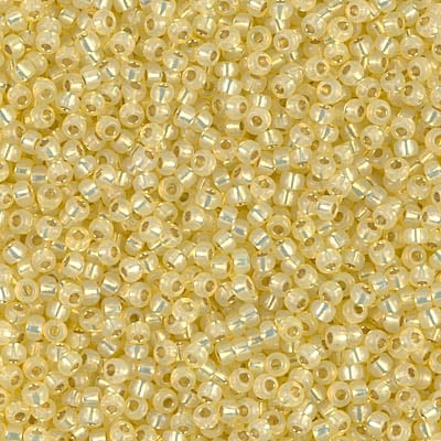 Miyuki 11/0 Seed Beads - 11-554 - Pale Yellow Alabaster Silver Lined Dyed