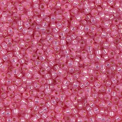 Miyuki 11/0 Seed Beads - 11-556 - Dk Pink Alabaster Silver Lined Dyed
