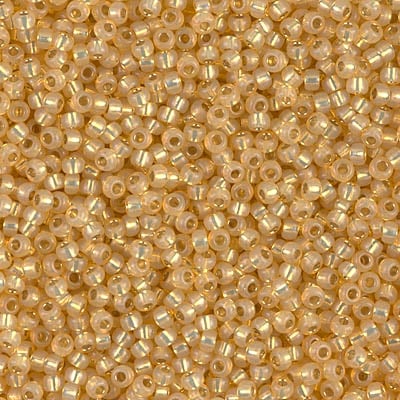 Miyuki 11/0 Seed Beads - 11-578 - Lt Amber Alabaster Silver Lined Dyed
