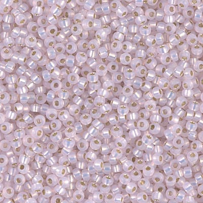 Miyuki 11/0 Seed Beads - 11-643 - Light Pink Alabaster Silver Lined Dyed