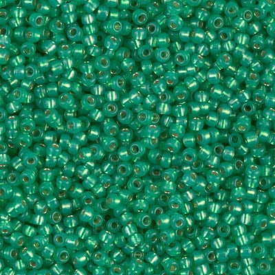 Miyuki 11/0 Seed Beads - 11-646 - Green Alabaster Silver Lined Dyed
