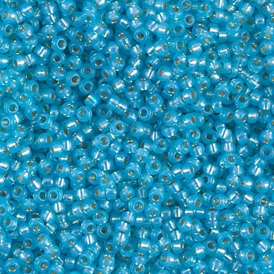 Miyuki 11/0 Seed Beads - 11-647 - Aqua Alabaster Silver Lined Dyed