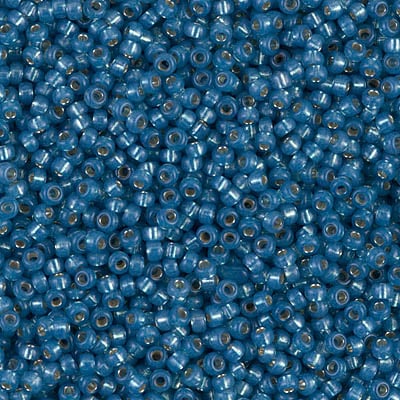 Miyuki 11/0 Seed Beads - 11-648 - Dk Sky Blue Alabaster Silver Lined Dyed