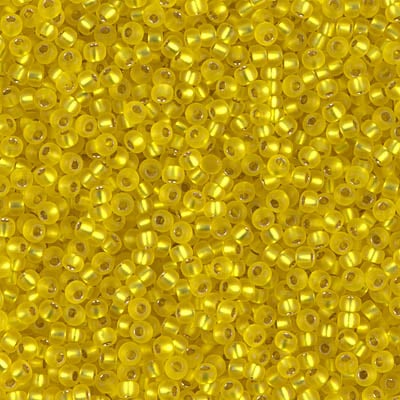 Miyuki 11/0 Seed Beads - 11-006F - Matte Silver Lined Yellow