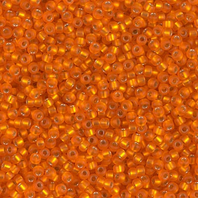 Miyuki 11/0 Seed Beads - 11-008F - Matte Silver Lined Orange