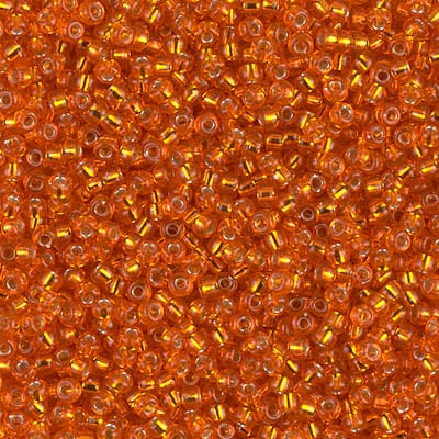 Miyuki 11/0 Seed Beads - 11-008 - Silver Lined Orange