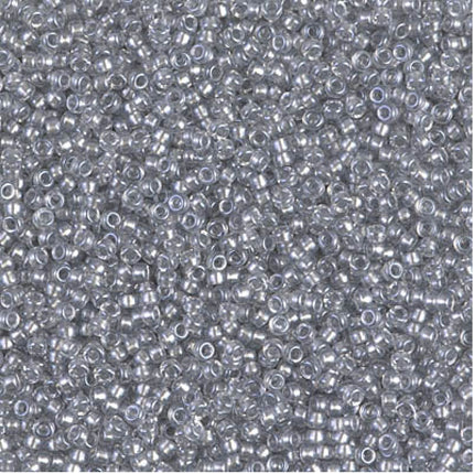 Miyuki 15/0 Seed Beads - 15-242 - Sparkling Pewter Lined Crystal