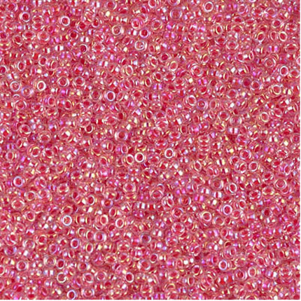 Miyuki 15/0 Seed Beads - 15-276 - Dark Coral Lined Crystal AB