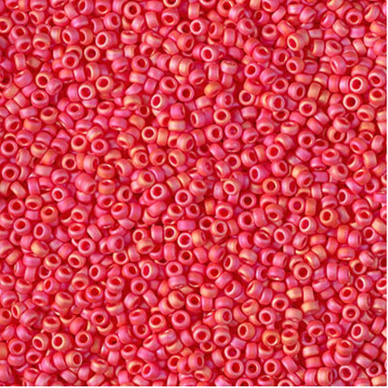 Miyuki 15/0 Seed Beads - 15-407FR - Matte Opaque Vermillion Red AB