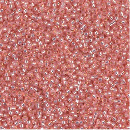 Miyuki 15/0 Seed Beads - 15-642 - Dyed Salmon Silverlined Alabaster