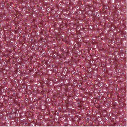 Miyuki 15/0 Seed Beads - 15-645 - Dyed Dark Rose Silverlined Alabaster