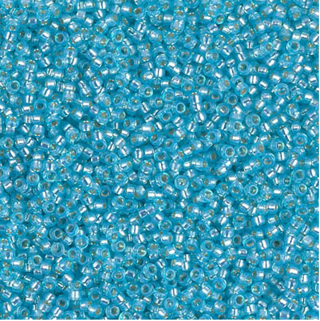 Miyuki 15/0 Seed Beads - 15-647 - Dyed Aqua Silverlined Alabaster