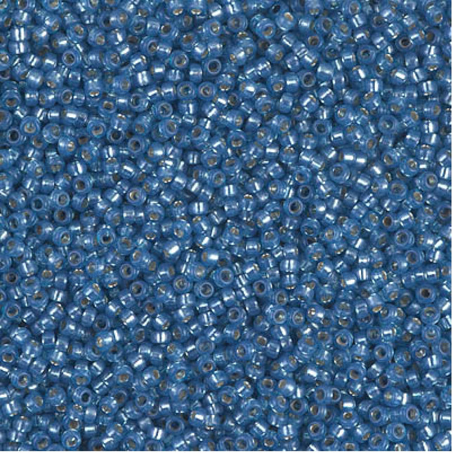 Miyuki 15/0 Seed Beads - 15-648 - Dyed Denim Blue Silverlined Alabaster