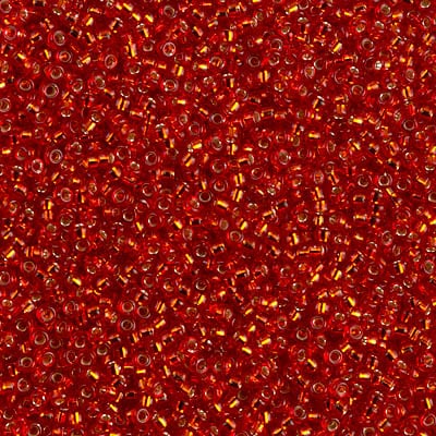 Miyuki 15/0 Seed Beads - 15-010 - Silverlined Flame Red