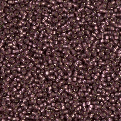Miyuki 15/0 Seed Beads - 15-013F - Matte Silverlined Dark Smoky Amethyst