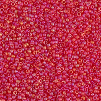 Miyuki 15/0 Seed Beads - 15-140FR - Matte Transparent Red Orange AB