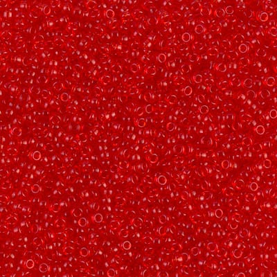 Miyuki 15/0 Seed Beads - 15-140 - Transparent Red Orange
