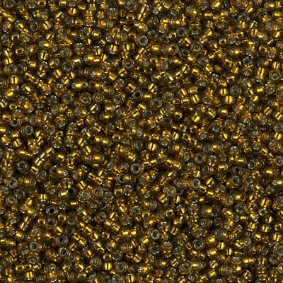Miyuki 15/0 Seed Beads - 15-1421 - Dyed Silverlined Golden Olive