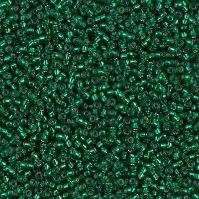 Miyuki 15/0 Seed Beads - 15-1422 - Dyed Silverlined Emerald