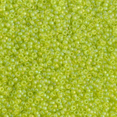 Miyuki 15/0 Seed Beads - 15-143FR - Matte Transparent Chartreuse AB