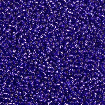 Miyuki 15/0 Seed Beads - 15-1446 - Dyed Silverlined Royal Purple