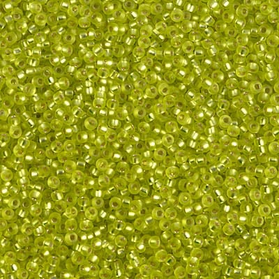 Miyuki 15/0 Seed Beads - 15-014F - Matte Silverlined Chartreuse