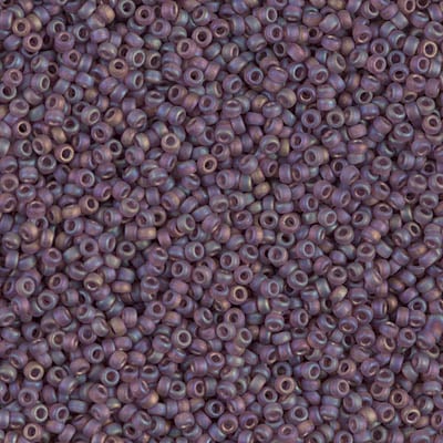 Miyuki 15/0 Seed Beads - 15-153FR - Matte Dark Smoky Amethyst AB