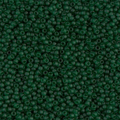 Miyuki 15/0 Seed Beads - 15-156F - Matte Transparent Dark Emerald