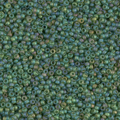 Miyuki 15/0 Seed Beads - 15-158FR - Matte Transparent Olive AB