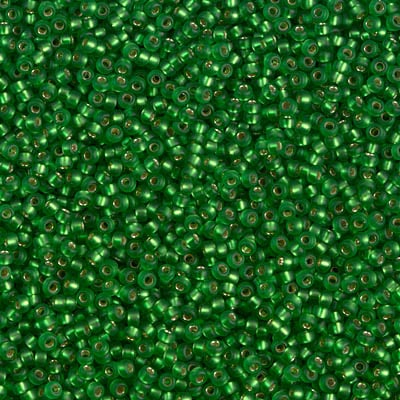 Miyuki 15/0 Seed Beads - 15-016F - Matte Silverlined Green