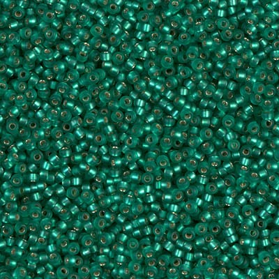 Miyuki 15/0 Seed Beads - 15-017F - Matte Silverlined Emerald