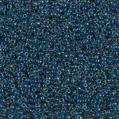 Miyuki 15/0 Seed Beads - 15-1826 - Midnight Blue Lined Topaz AB