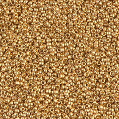 Miyuki 15/0 Seed Beads - 15-191F - Matte 24kt Gold Plated