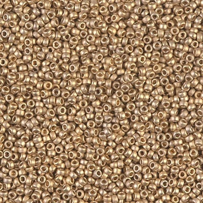 Miyuki 15/0 Seed Beads - 15-193F - Matte 24kt Gold Light Plated