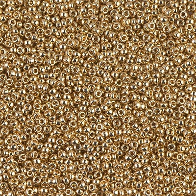 Miyuki 15/0 Seed Beads - 15-193 - 24kt Gold Light Plated