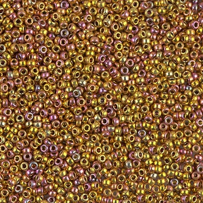 Miyuki 15/0 Seed Beads - 15-199 - 24kt Gold Iris Plated