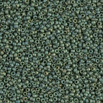Miyuki 15/0 Seed Beads - 15-2031 - Matte Metallic Sage Green