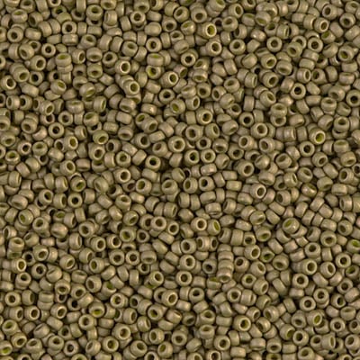 Miyuki 15/0 Seed Beads - 15-2032 - Matte Opaque Golden Olive Luster