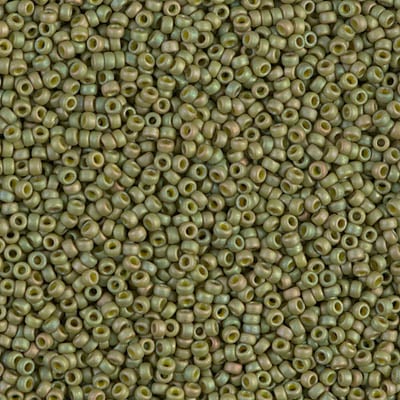 Miyuki 15/0 Seed Beads - 15-2033 - Matte Opaque Light Olive Luster