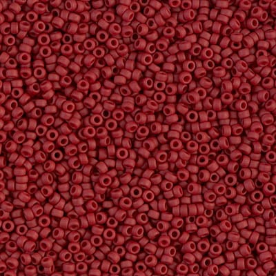 Miyuki 15/0 Seed Beads - 15-2040 - Matte Metallic Brick Red