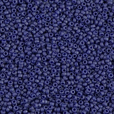 Miyuki 15/0 Seed Beads - 15-2075 - Matte Opaque Cobalt Luster