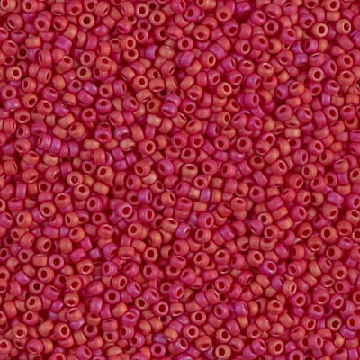Miyuki 15/0 Seed Beads - 15-2076 - Matte Opaque Red Luster