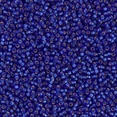 Miyuki 15/0 Seed Beads - 15-020F - Matte Silverlined Cobalt