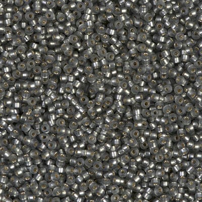 Miyuki 15/0 Seed Beads - 15-021F - Matte Silverlined Gray