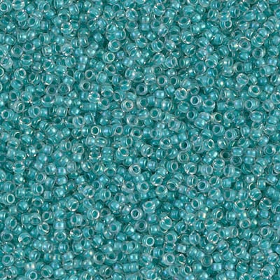 Miyuki 15/0 Seed Beads - 15-2208 - Turquoise Green Lined Crystal AB
