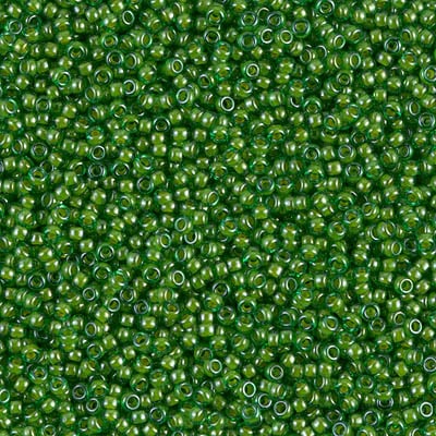 Miyuki 15/0 Seed Beads - 15-2240 - Lined Pea Green Luster